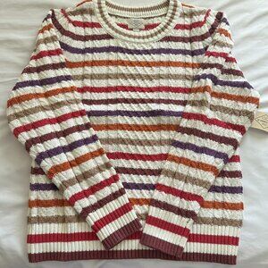 St. John’s Bay Striped Knit Sweater Size Large | Cozy Multicolor Pullover